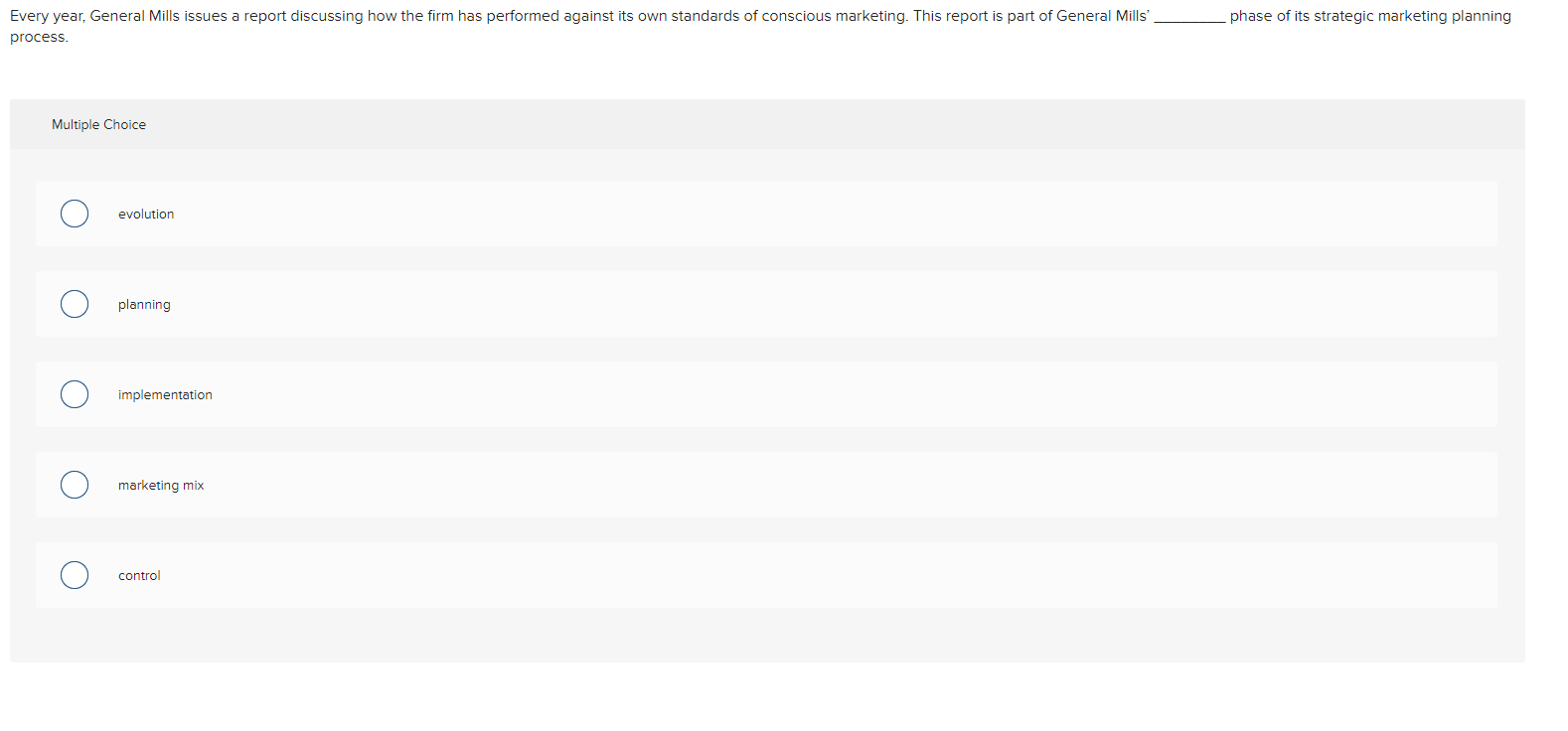  Every year, General Mills issues a report discussing how the firm