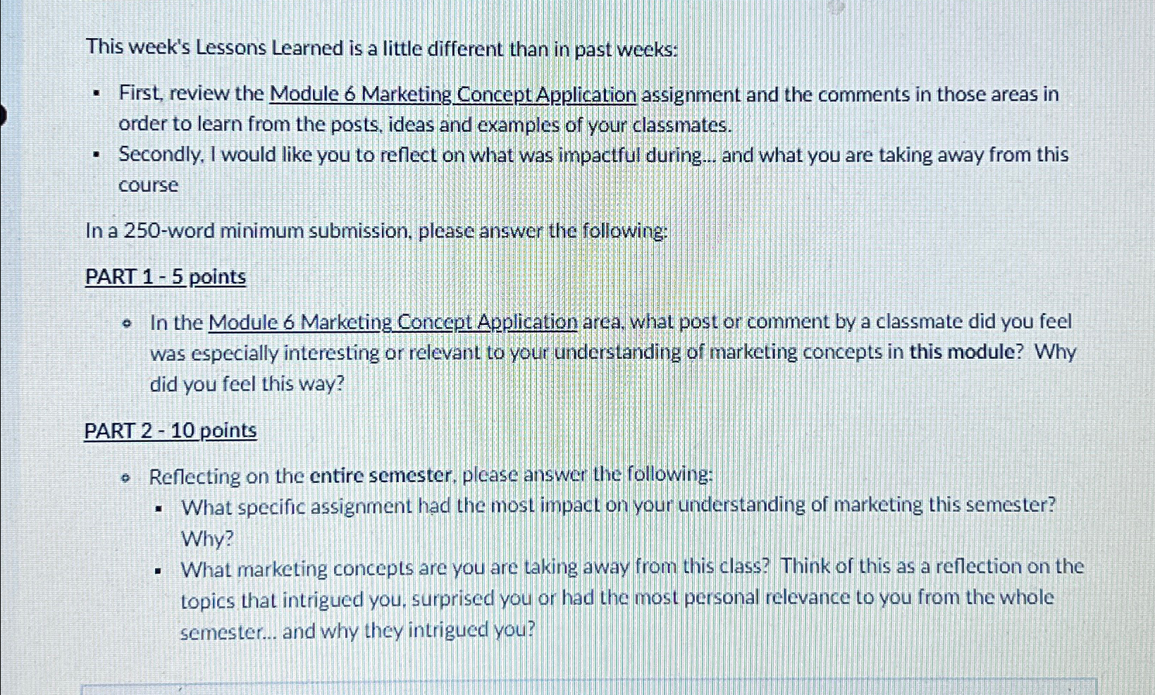  This week's Lessons Learned is a little different than in past