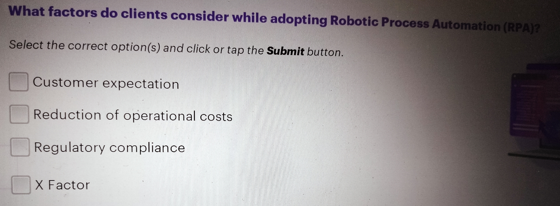  What factors do clients consider while adopting Robotic Process Automation (RPA)?