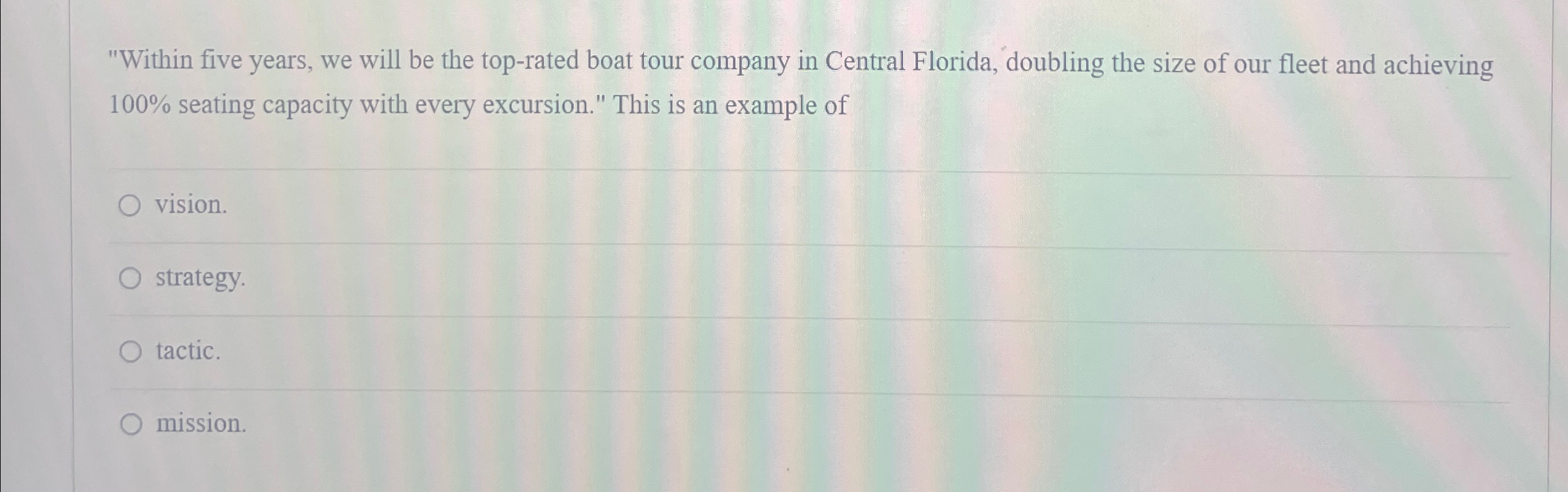  "Within five years, we will be the top-rated boat tour company