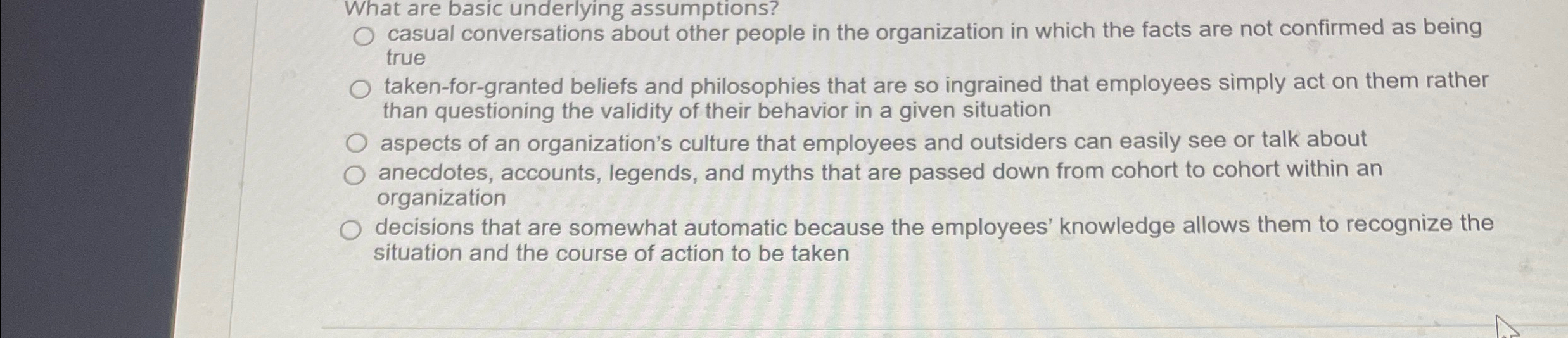  What are basic underlying assumptions? casual conversations about other people in