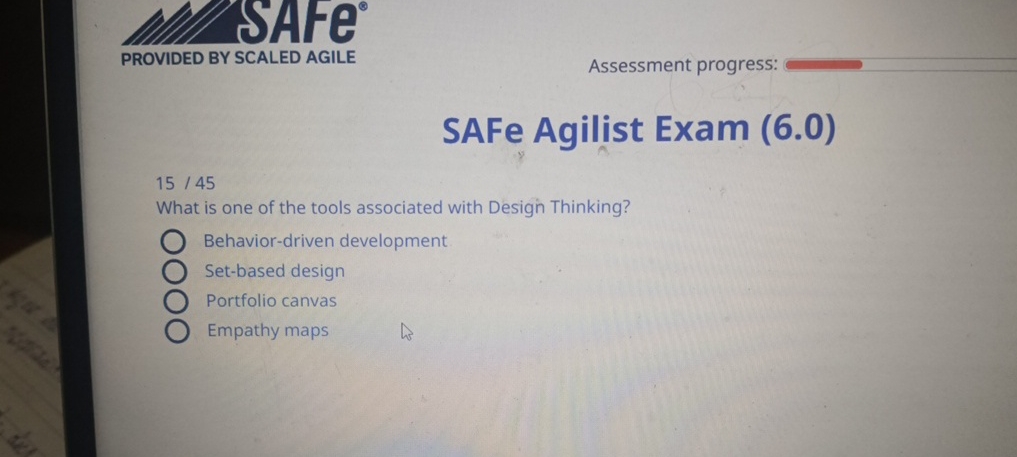  PROVIDED BY SCALED AGILE Assessment progress: SAFe Agilist Exam (6.0) 1545