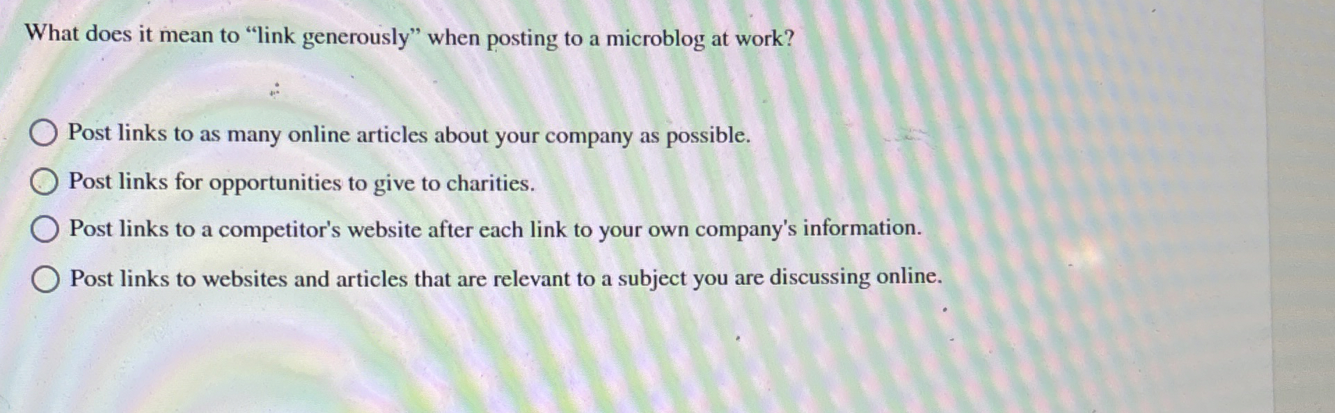  What does it mean to "link generously" when posting to a