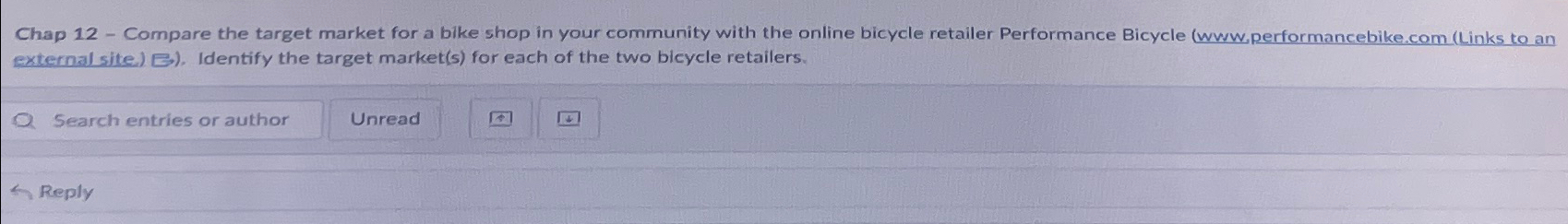  Chap 12- Compare the target market for a bike shop in