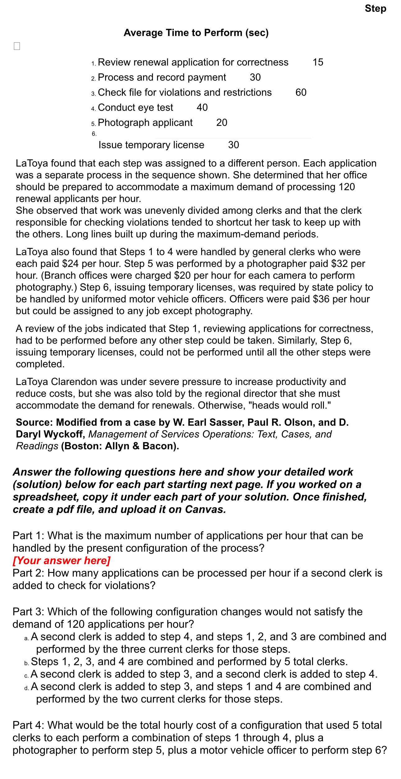  How to solve Step Average Time to Perform (sec) Review renewal