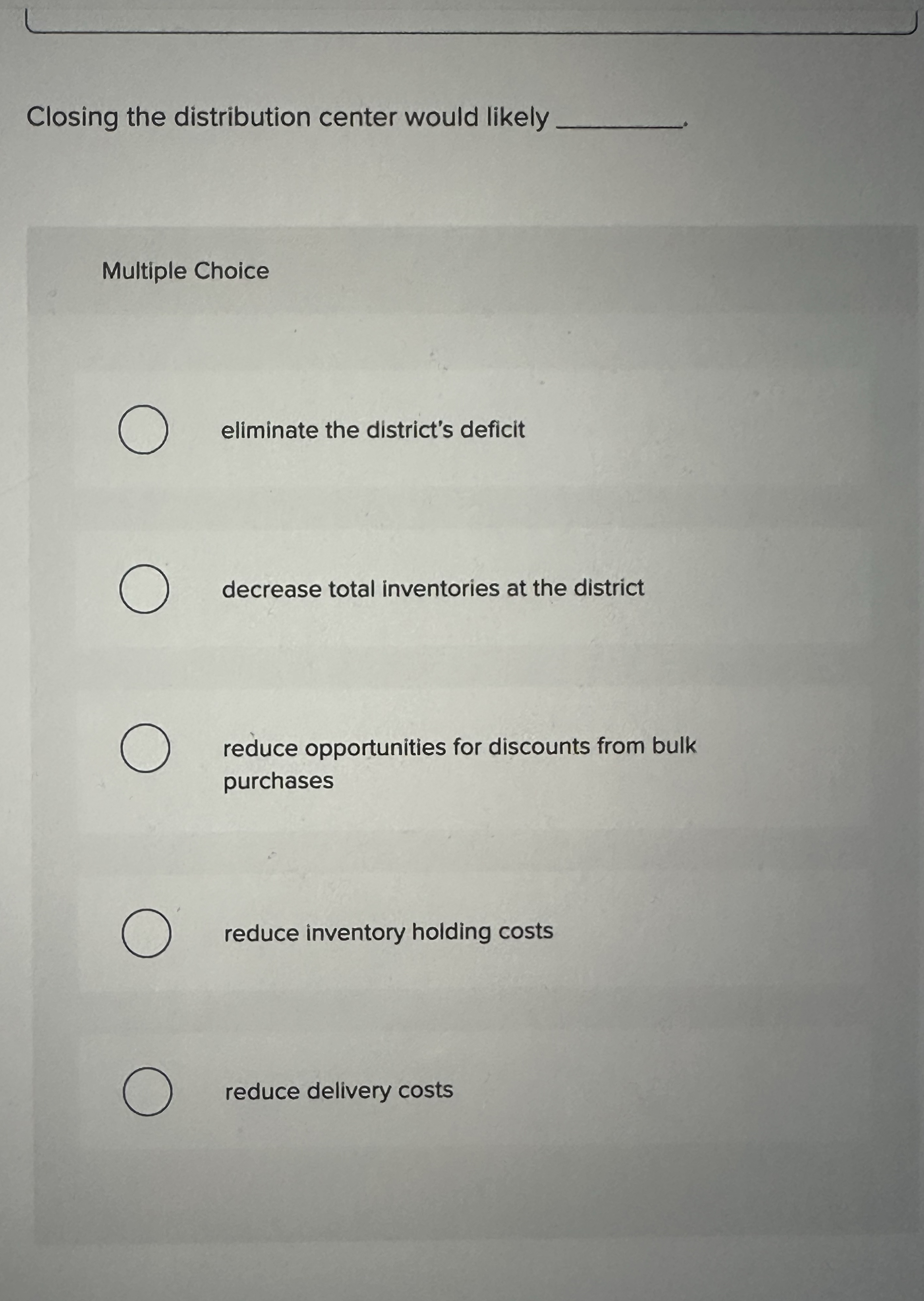  Required information This case is important because the supply function is
