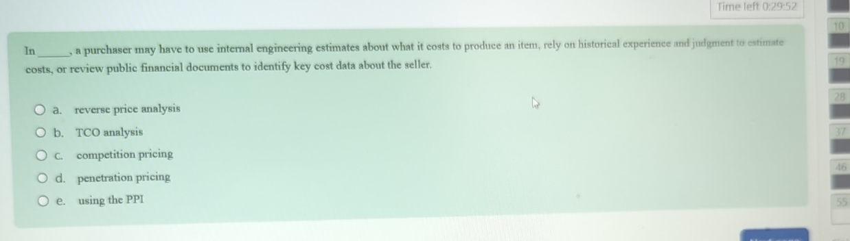  Time left 0:29:52 In a purchaser may have to use internal
