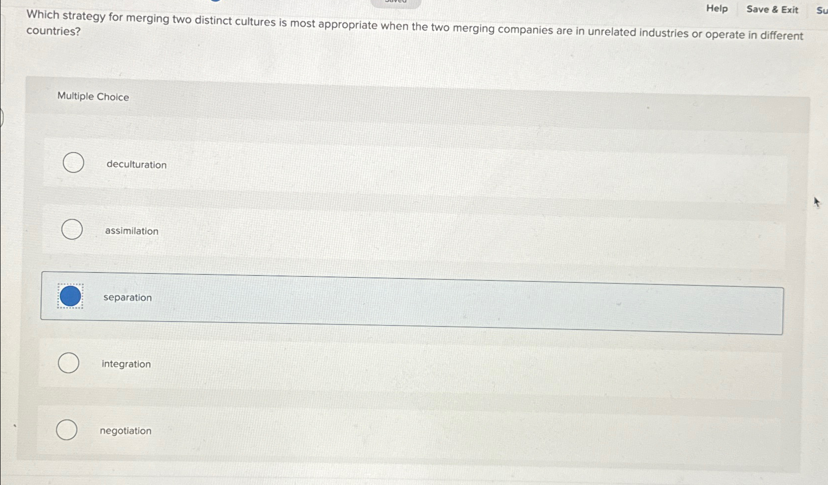  Help Save & Exit Which strategy for merging two distinct cultures