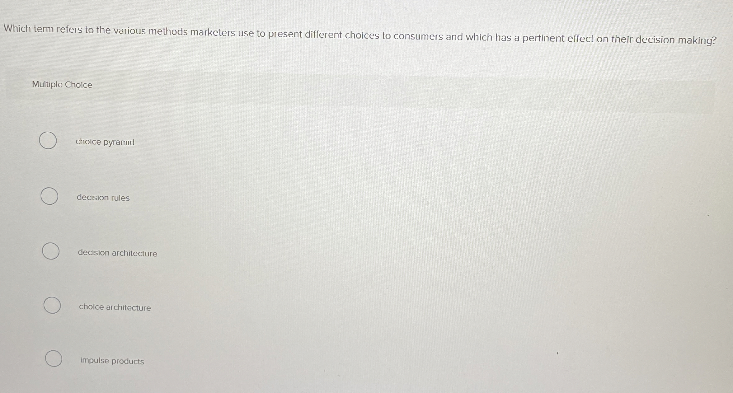  Which term refers to the various methods marketers use to present