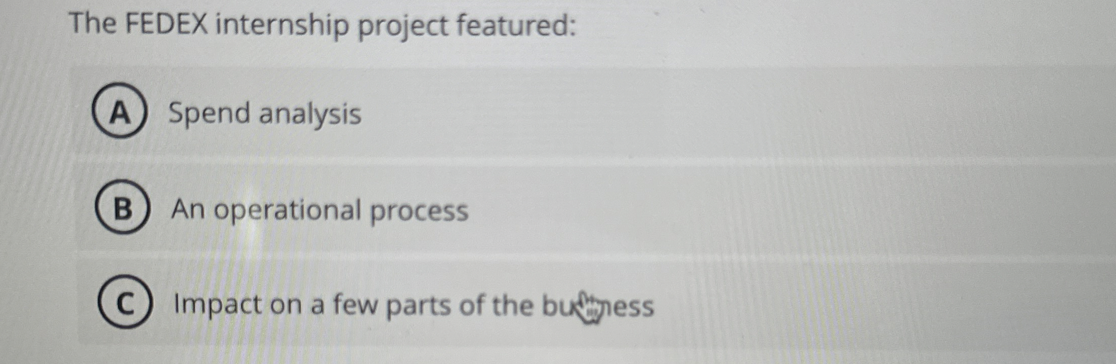  The FEDEX internship project featured: Spend analysis An operational process Impact