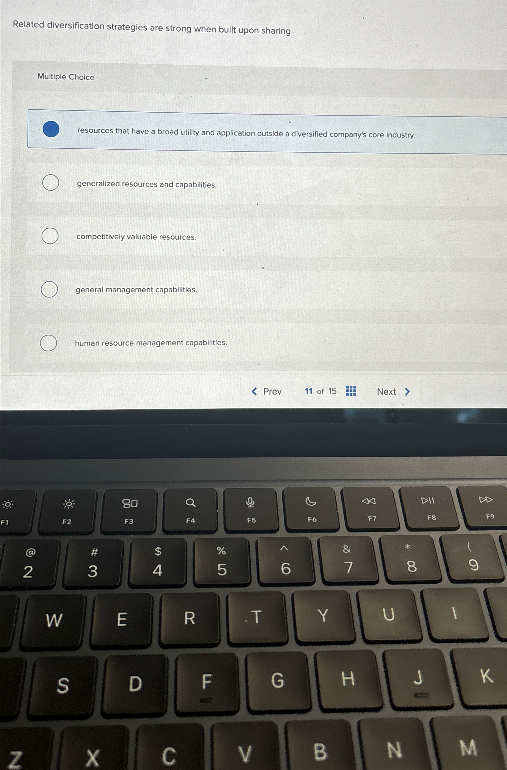  Related diversification strategies are strong when built upon sharing Multiple Choice