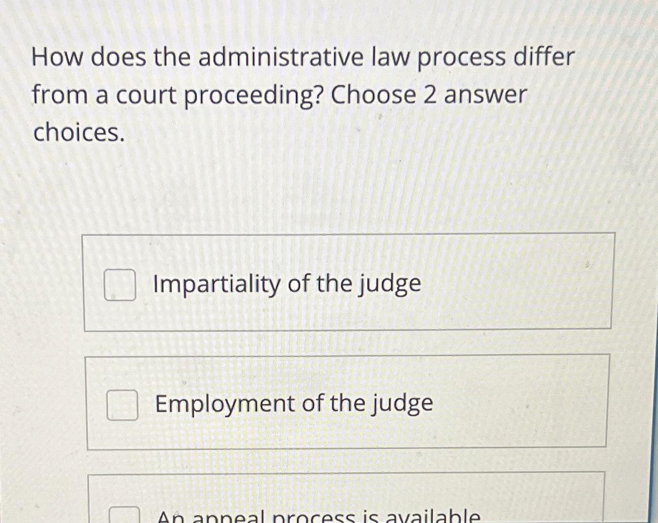  How does the administrative law process differ from a court proceeding?