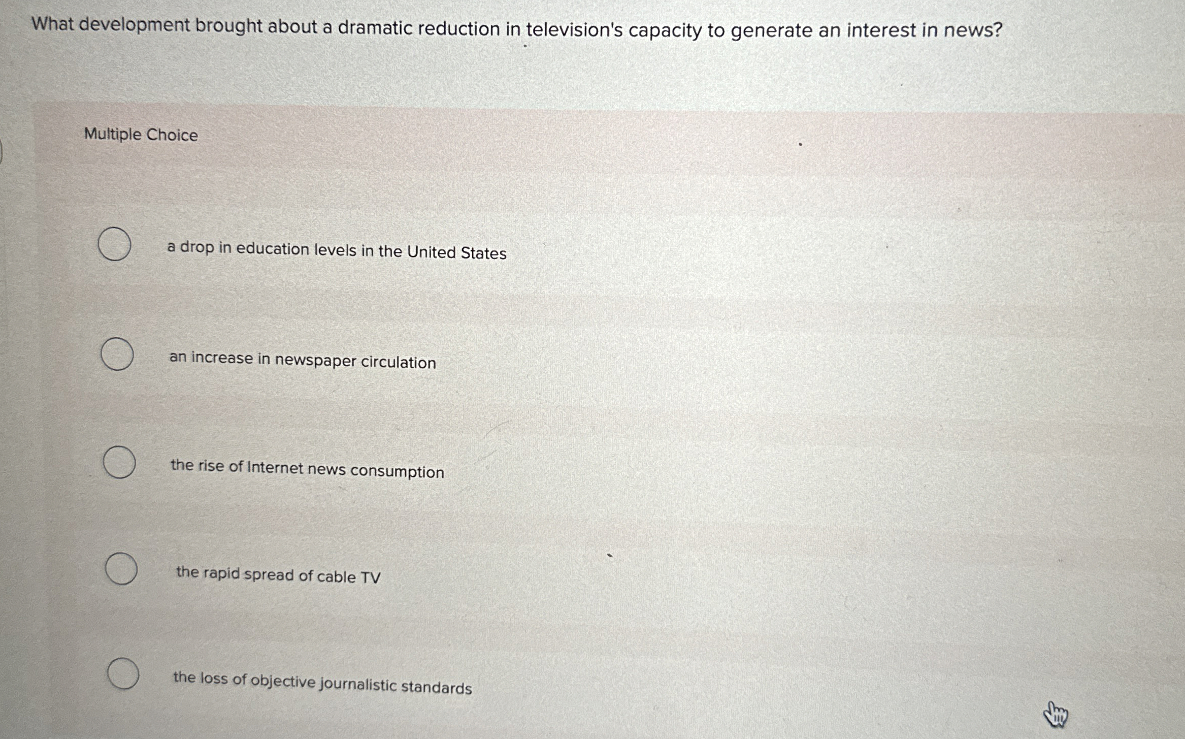  What development brought about a dramatic reduction in television's capacity to