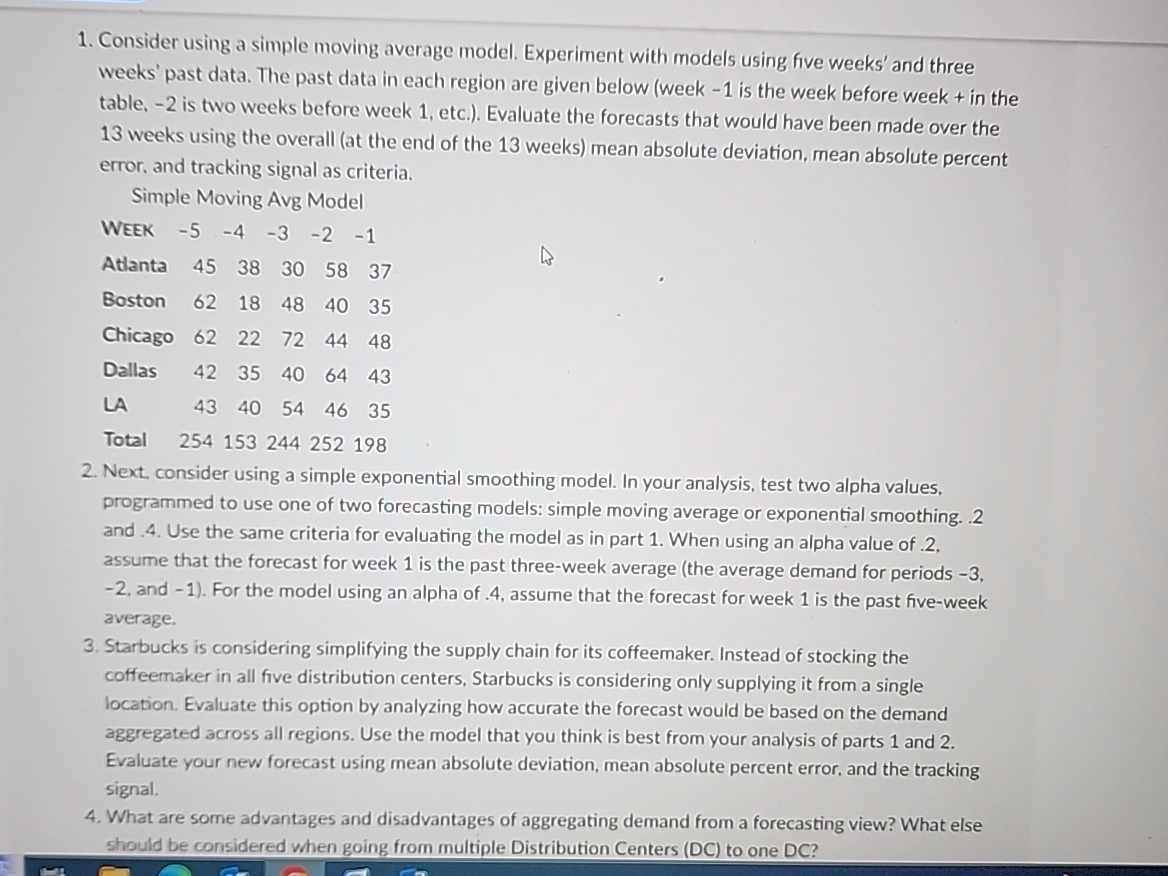  Consider using a simple moving average model. Experiment with models using