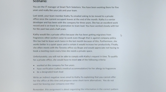  Scenario: You are the IT manager at 5 mart Tech Solutians.