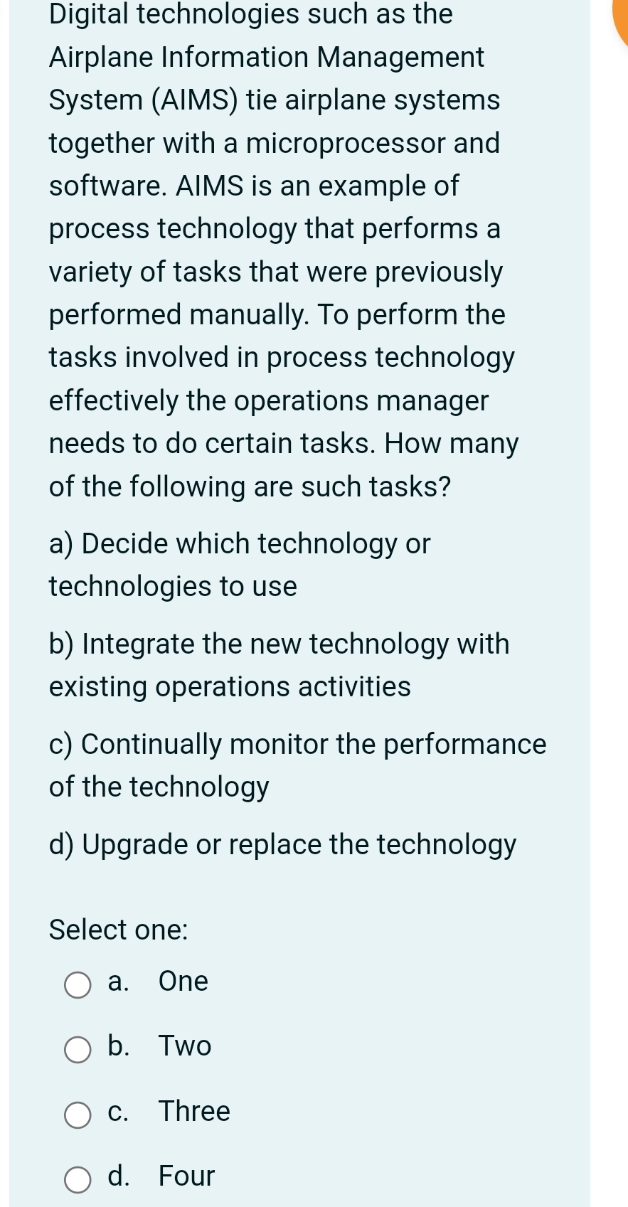  Digital technologies such as the Airplane Information Management System (AIMS) tie