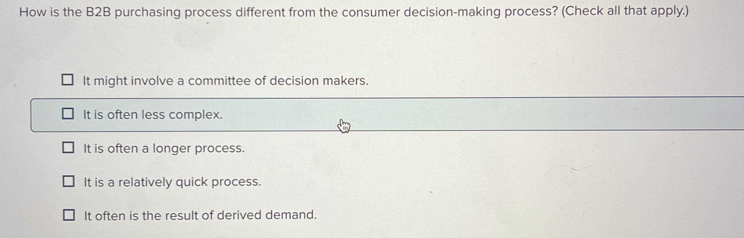  How is the B 2 B purchasing process different from the