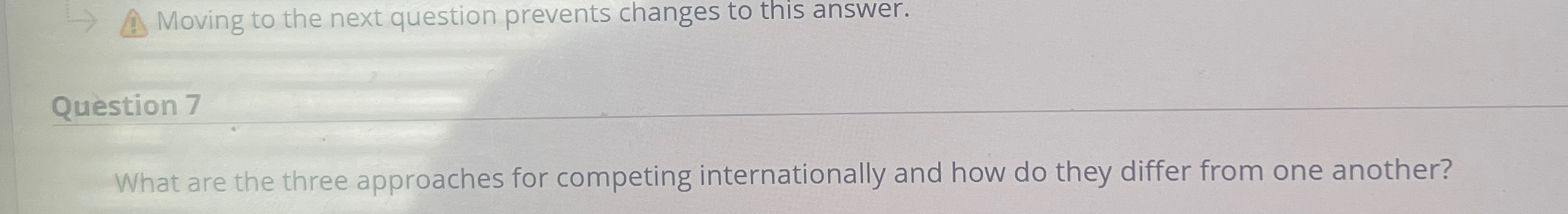  Moving to the next question prevents changes to this answer. Question