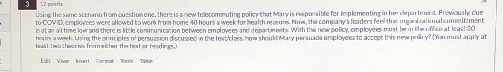  312 points Using the same scenario from question one, there is