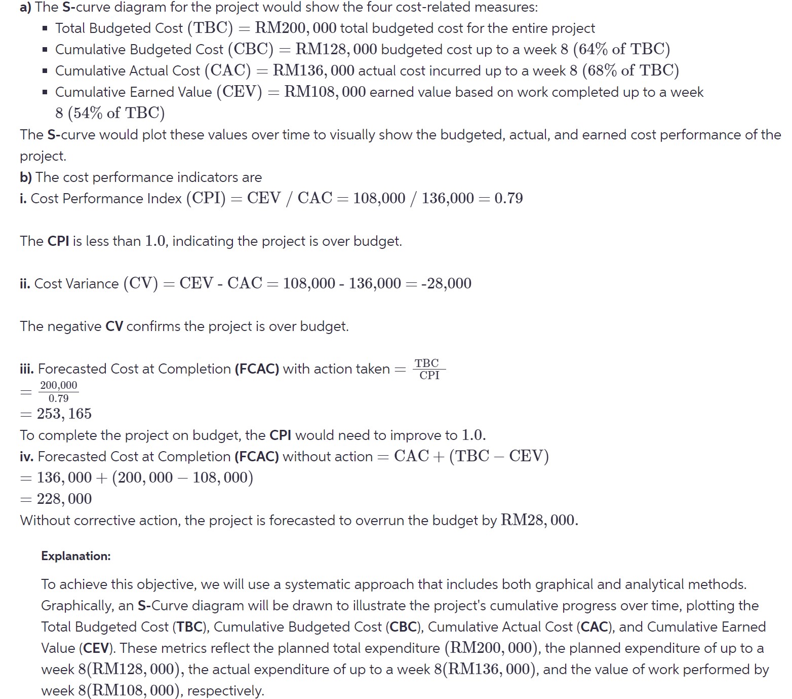  Plot an S-Curve Diagram based on the infomation and activities given