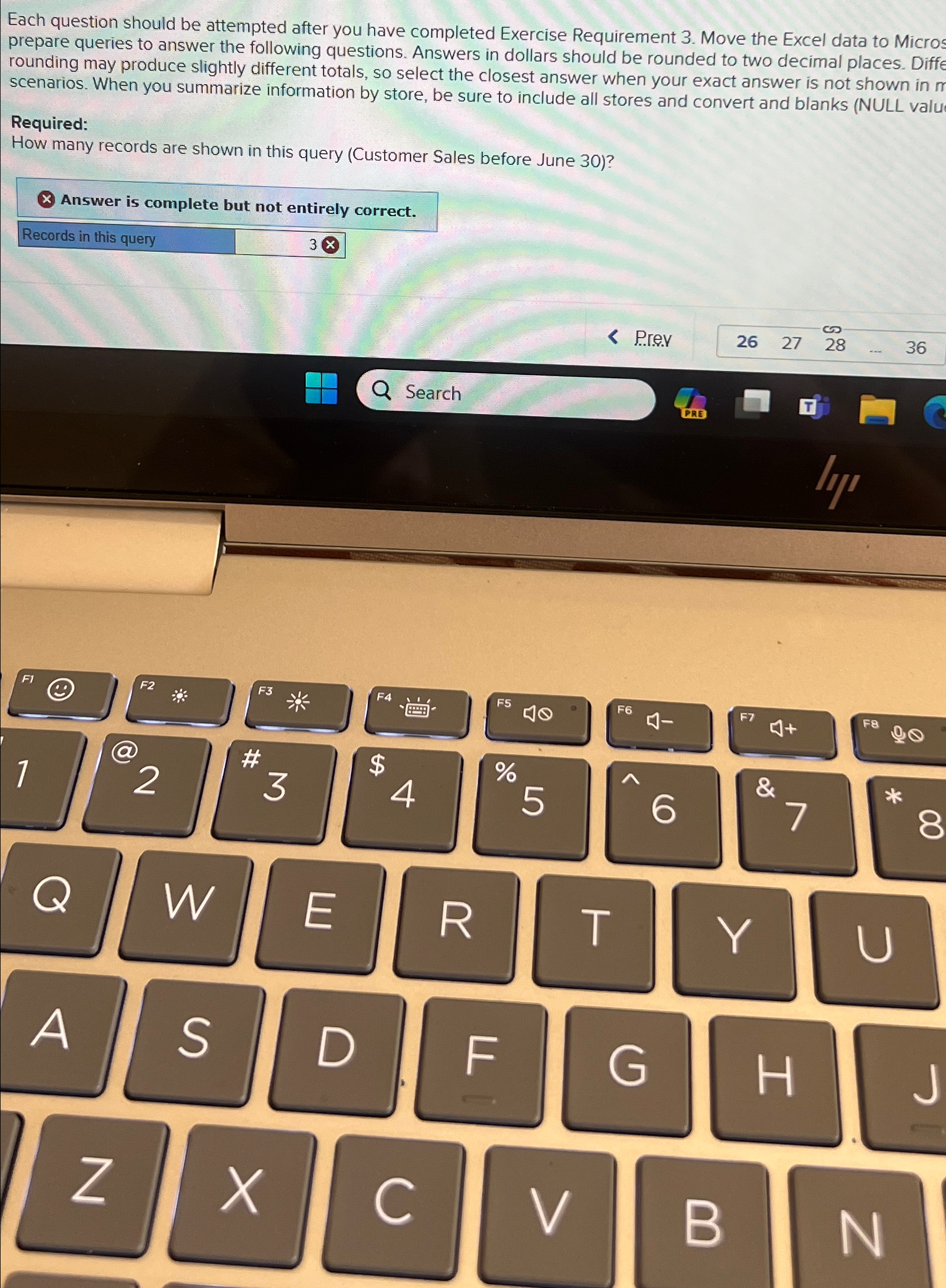  Each question should be attempted after you have completed Exercise Requirement