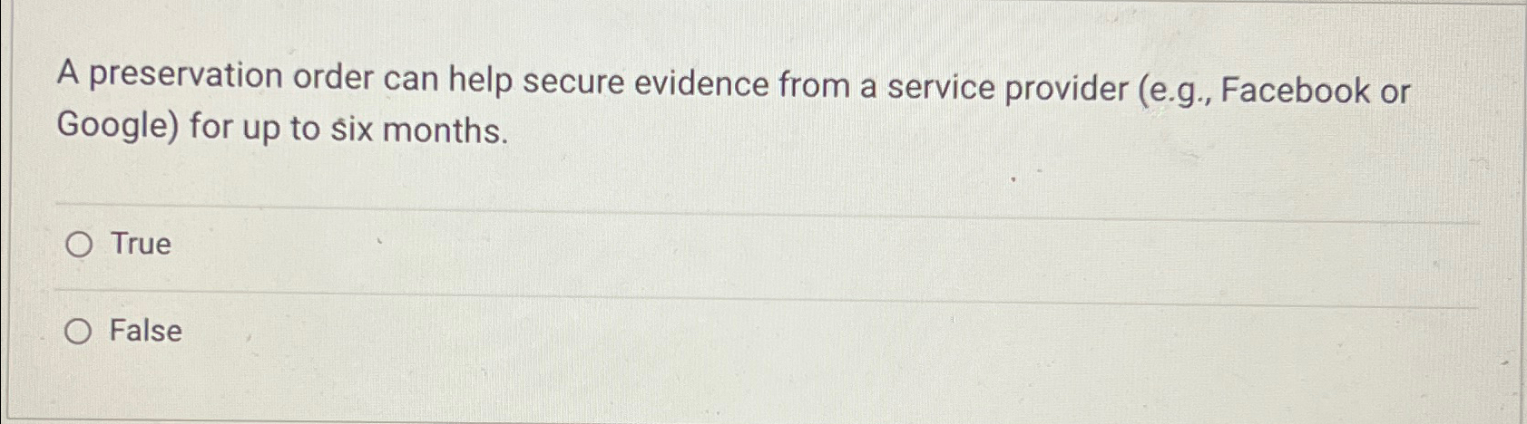  A preservation order can help secure evidence from a service provider