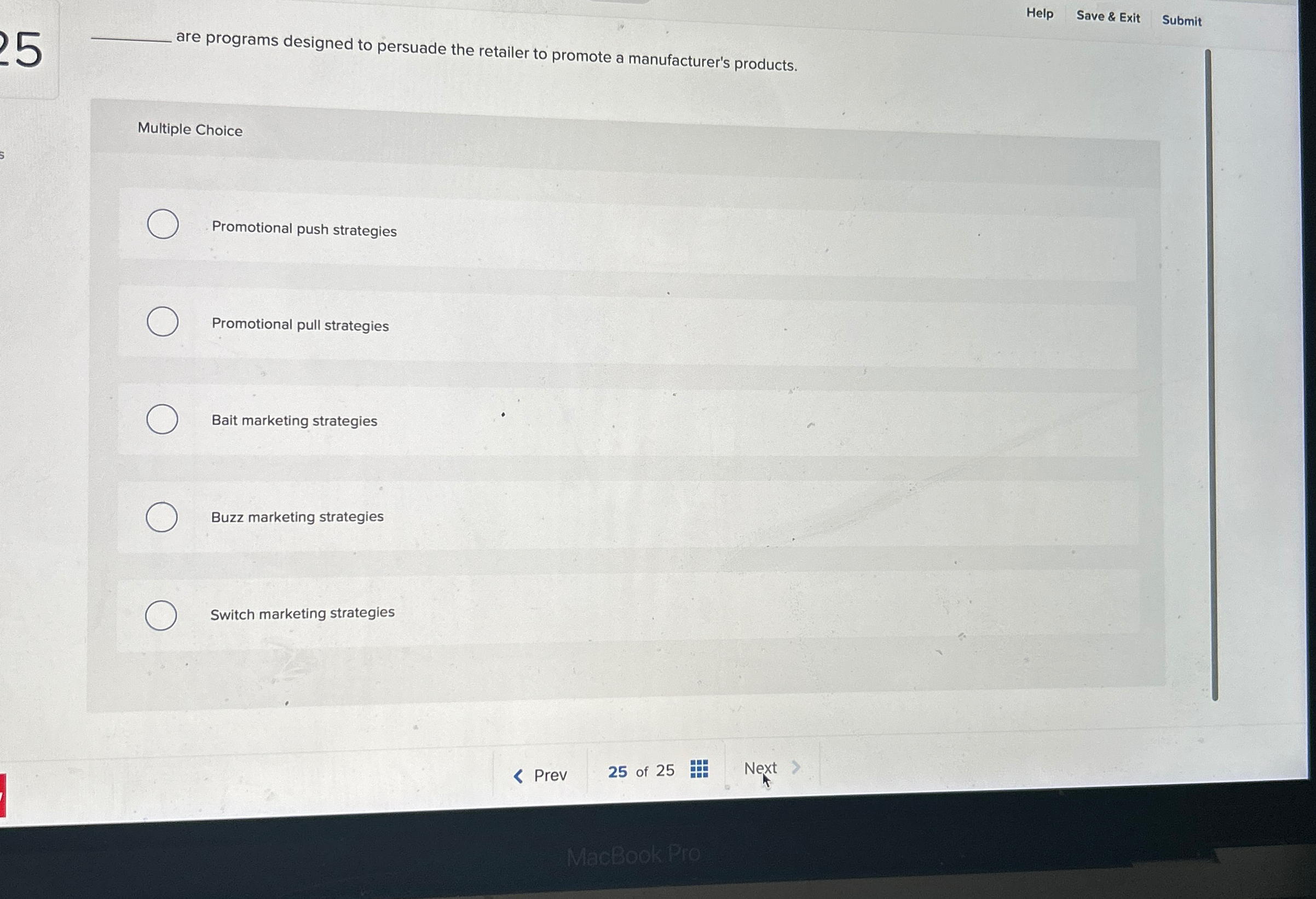 Help Save & Exit Submit Multiple Choice Are probrams tjat are