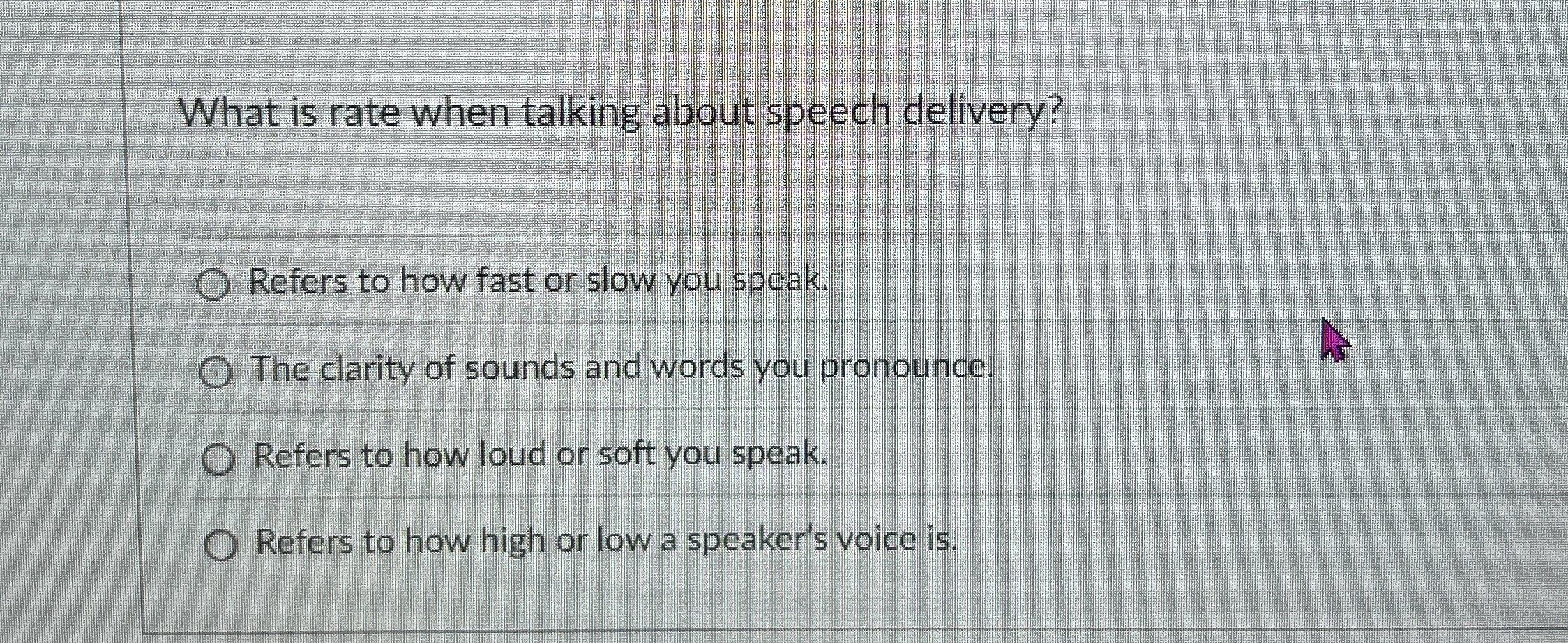  What is rate when talking about speech delivery? Refers to how