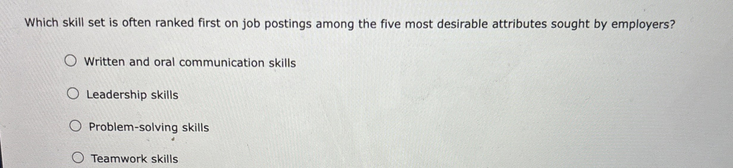  Which skill set is often ranked first on job postings among