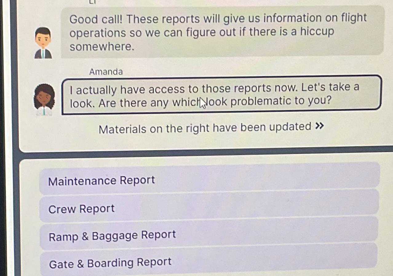  Good call! These reports will give us information on flight operations