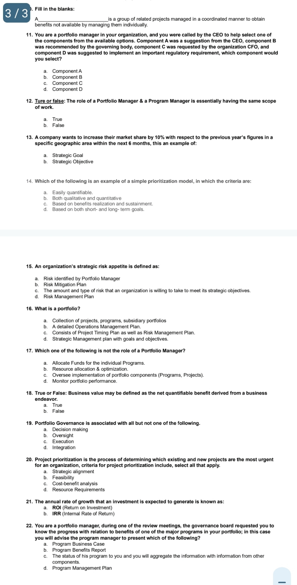  33' Fill in the blanks: A is a group of related