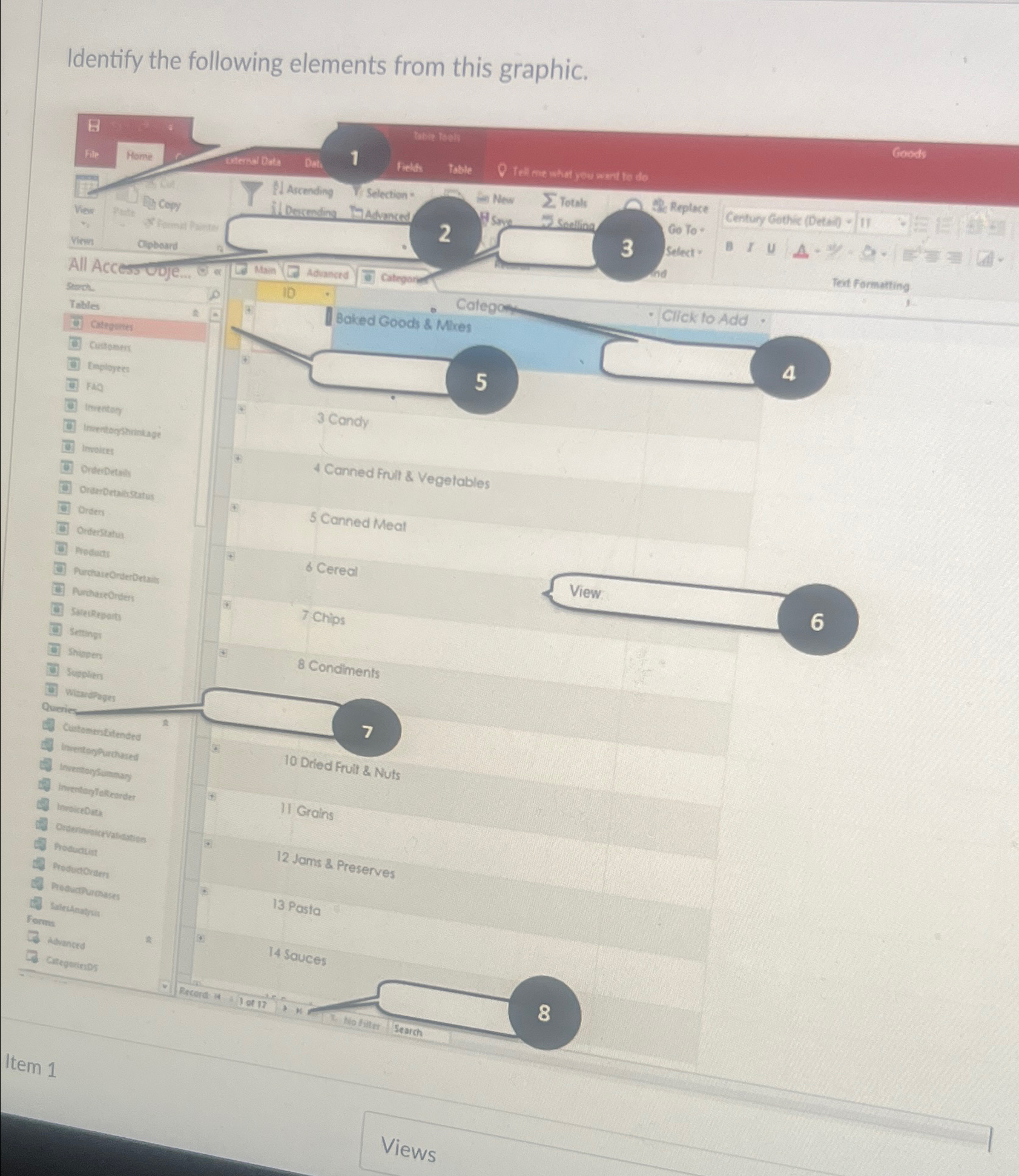  Identify the following elements from this graphic. 