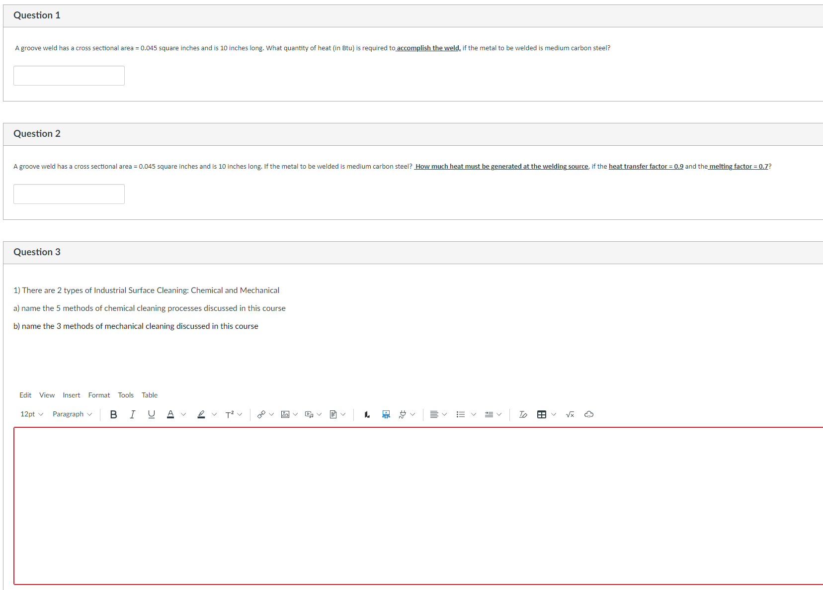  Answer those three questions please! 