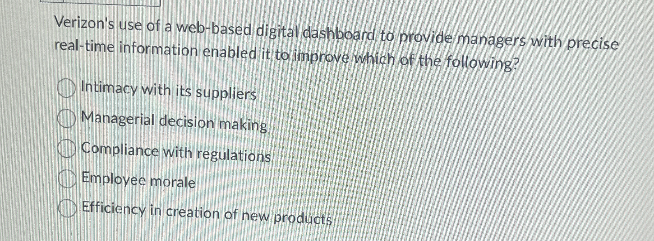  the firm value chain Question 13(1 point) Which of the following