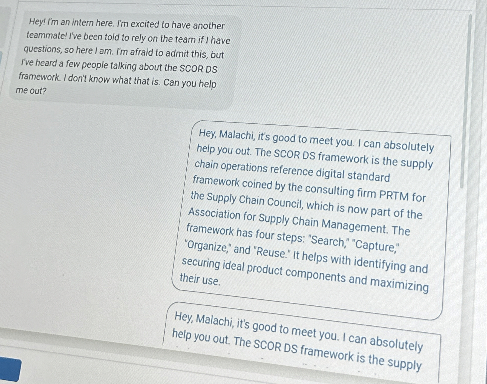  Hey! I'm an intern here. I'm excited to have another teammate!