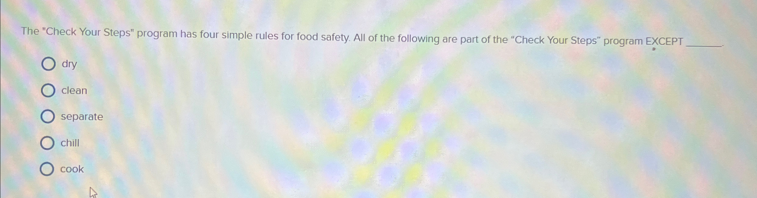  The "Check Your Steps" program has four simple rules for food