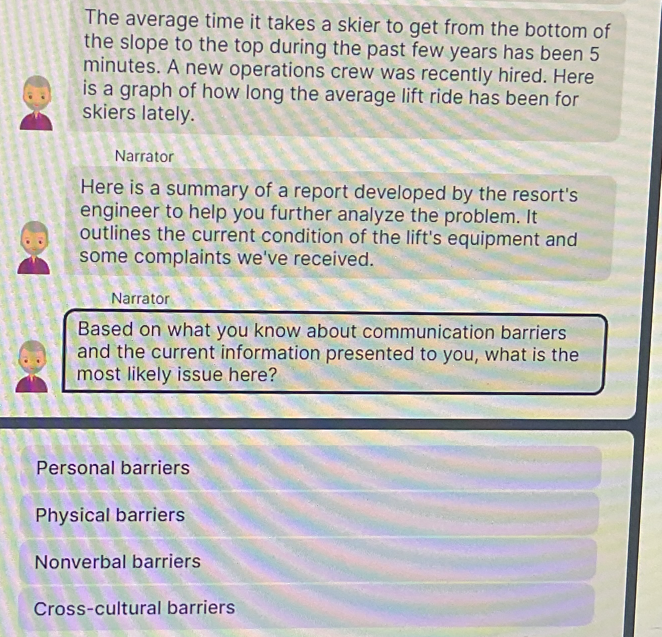  The average time it takes a skier to get from the