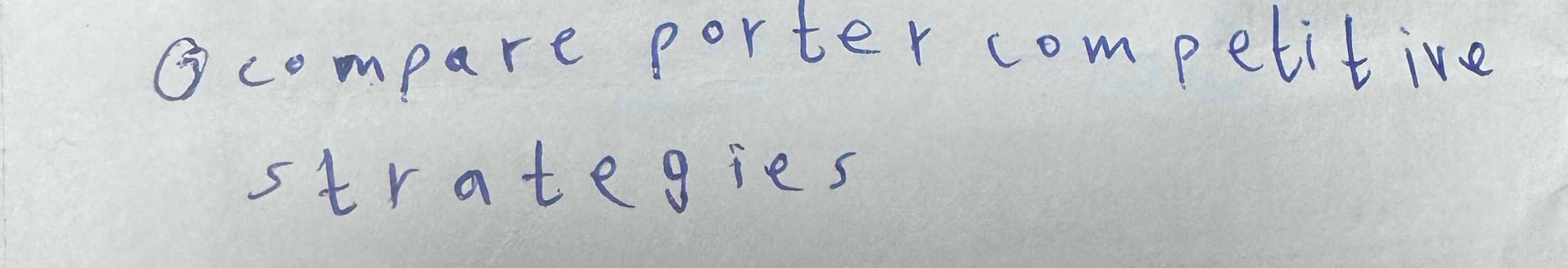  Ocompare porter competitive strategies 