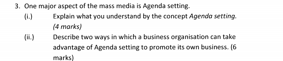  (ii.) Describe two ways in which a business organisation can take
