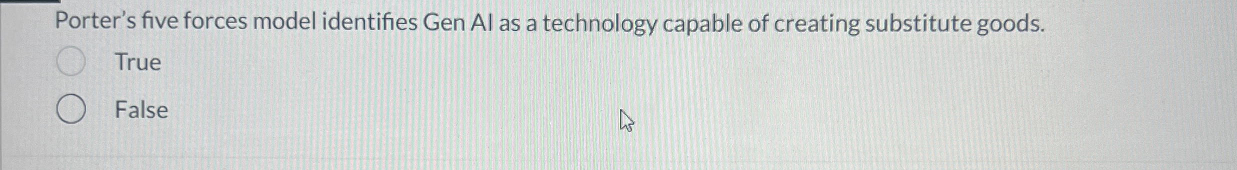  Porter's five forces model identifies Gen Al as a technology capable