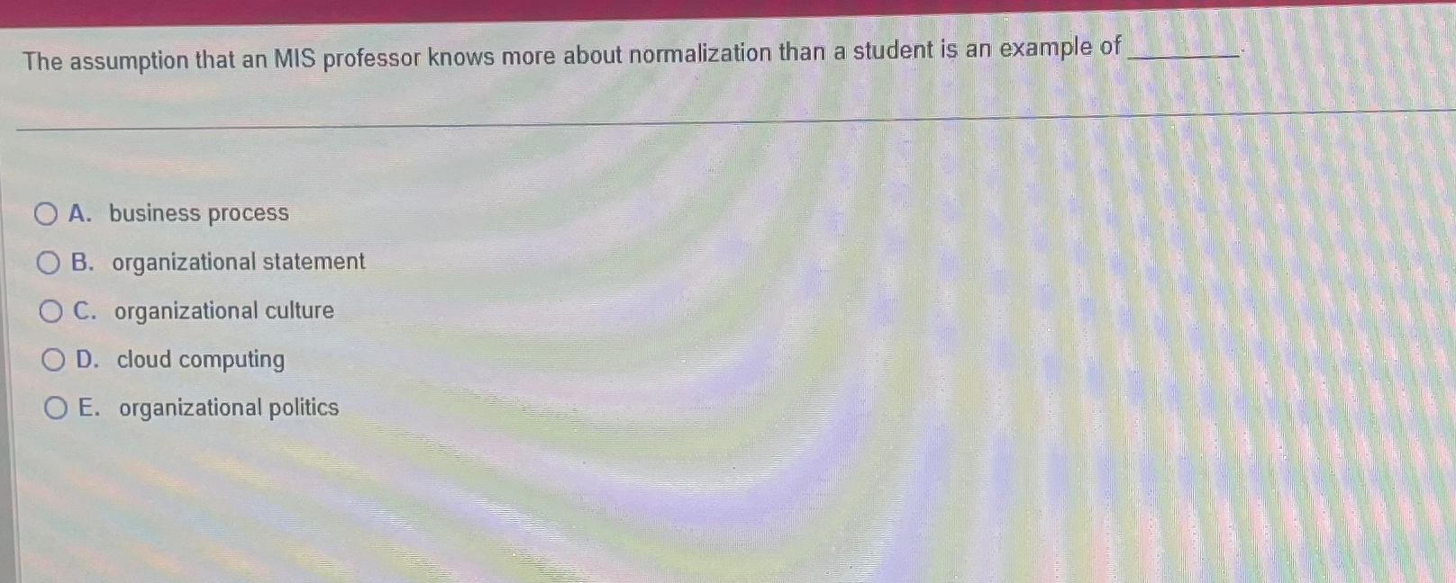  The assumption that an MIS professor knows more about normalization than