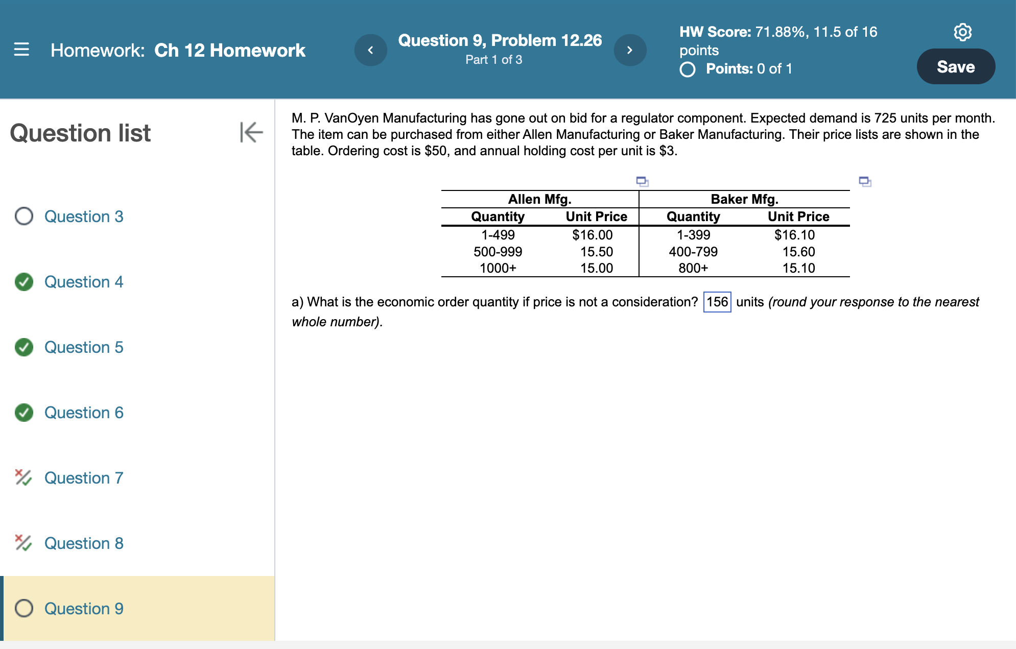  Homework: Ch 12 Homework Question 9, Problem 12.26 HW Score: 71.88%,11.5
