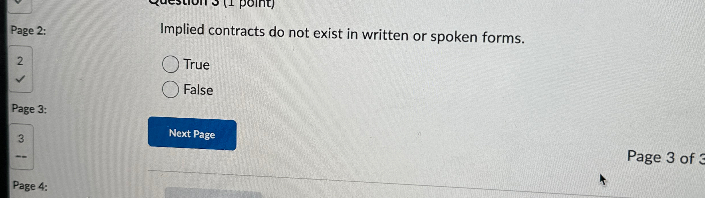  Page 2: Implied contracts do not exist in written or spoken
