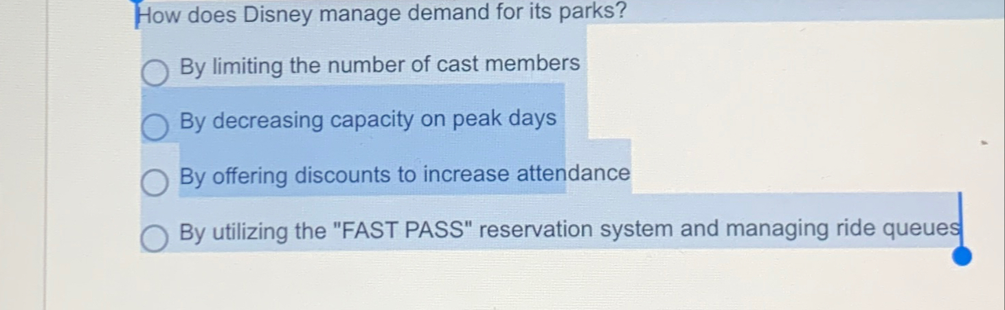  How does Disney manage demand for its parks? By limiting the