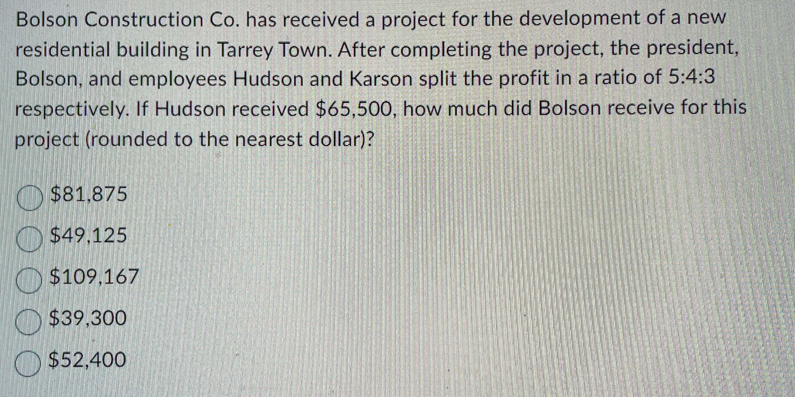  Bolson Construction Co. has received a project for the development of