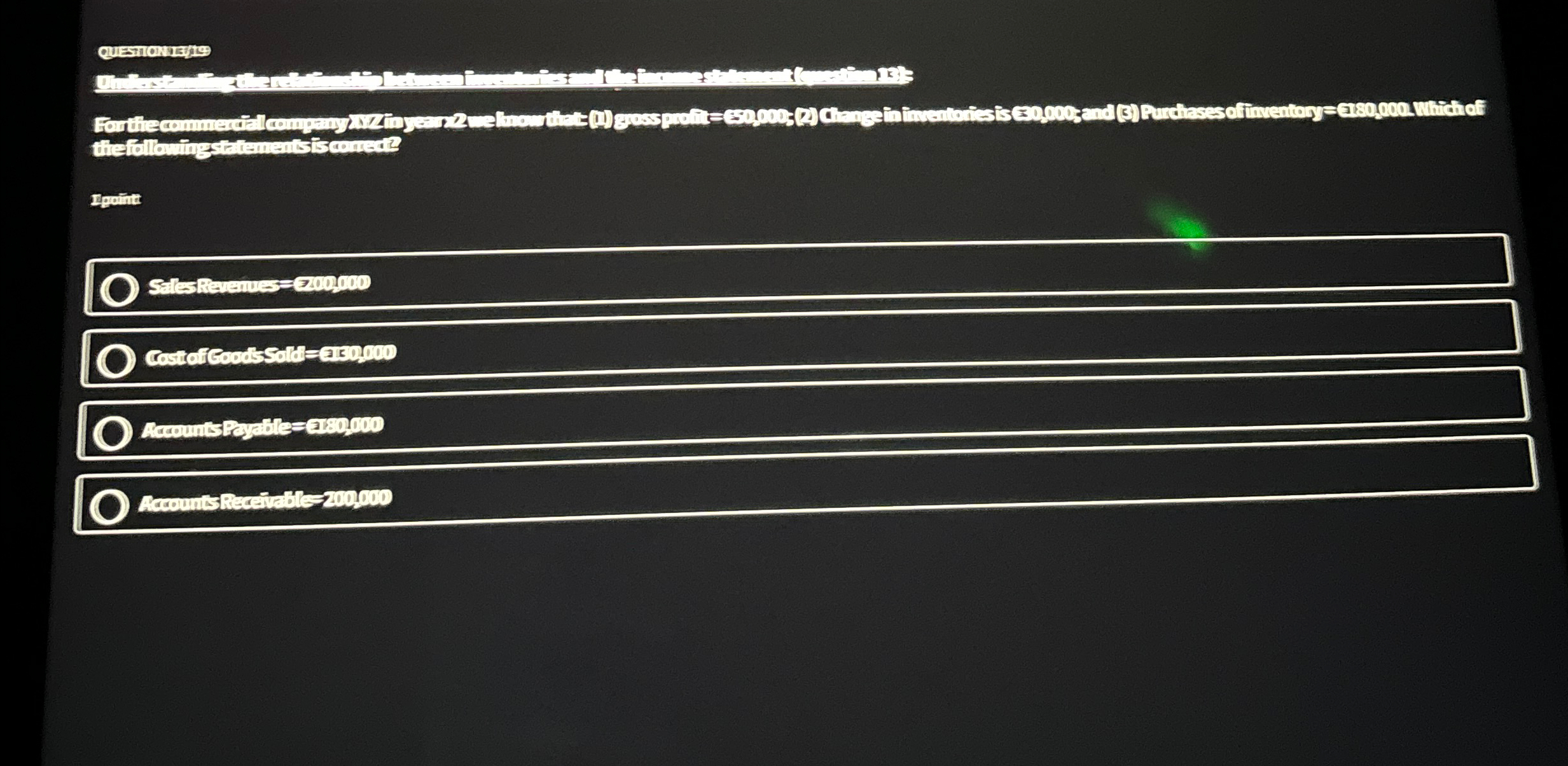  Ippolint (1) costefiecods sold =asonon 