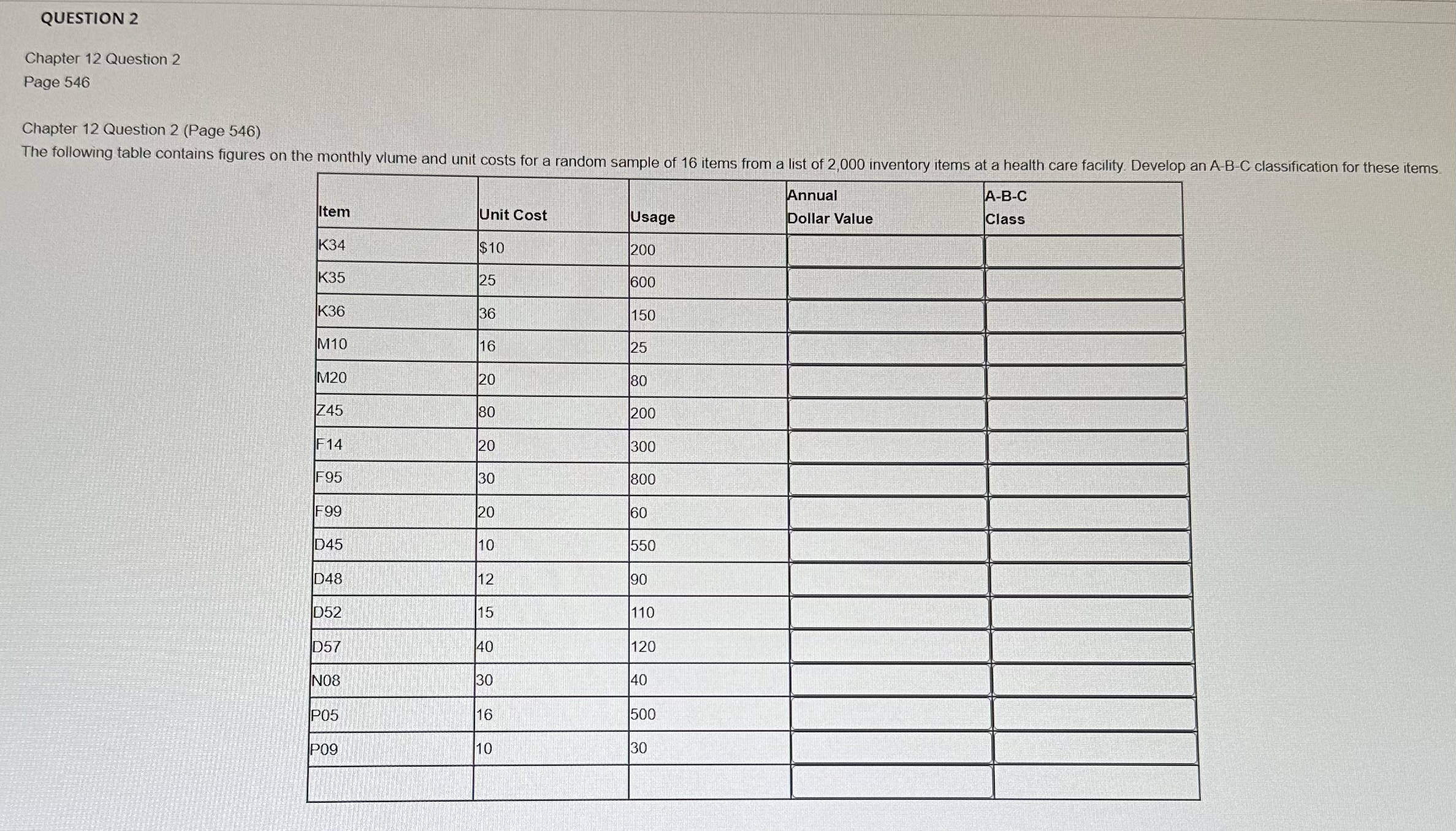  QUESTION 2 Chapter 12 Question 2 Page 546 Chapter 12 Question