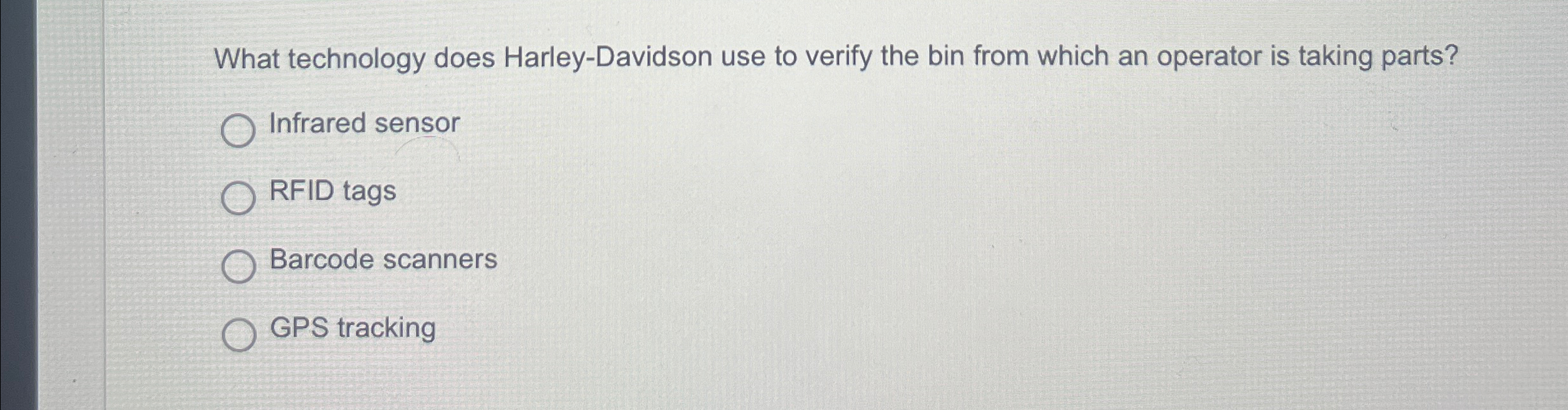  What technology does Harley-Davidson use to verify the bin from which