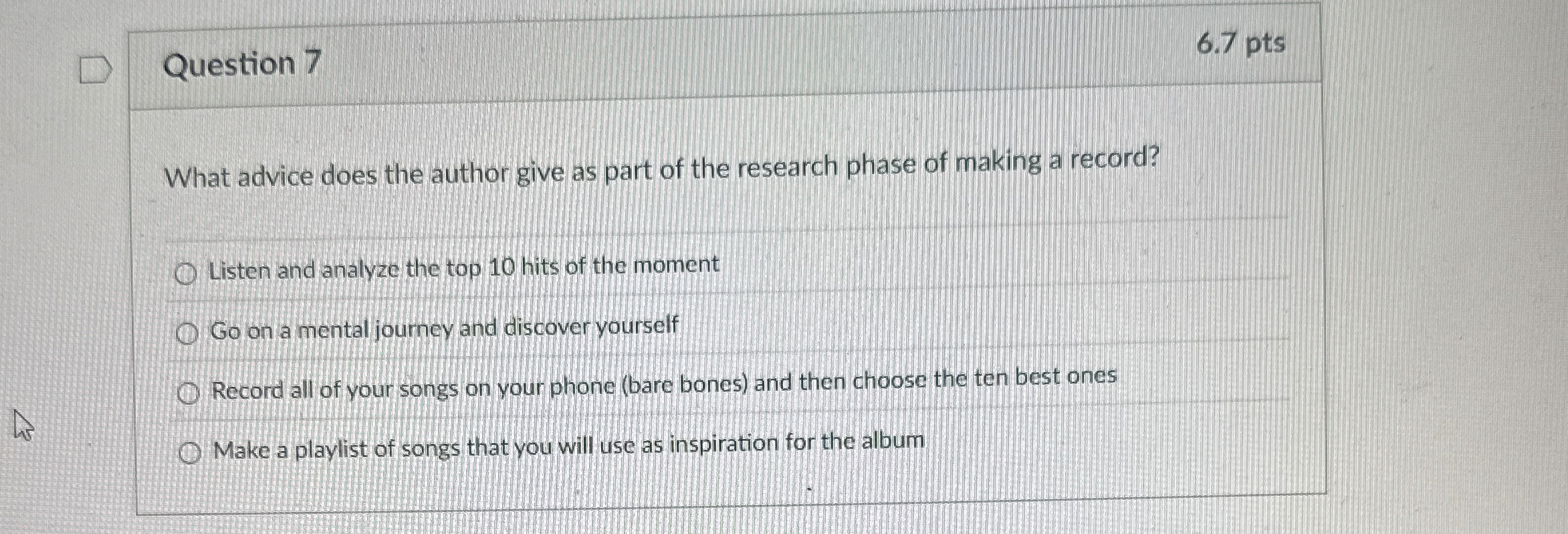  Question 7 What advice does the author give as part of
