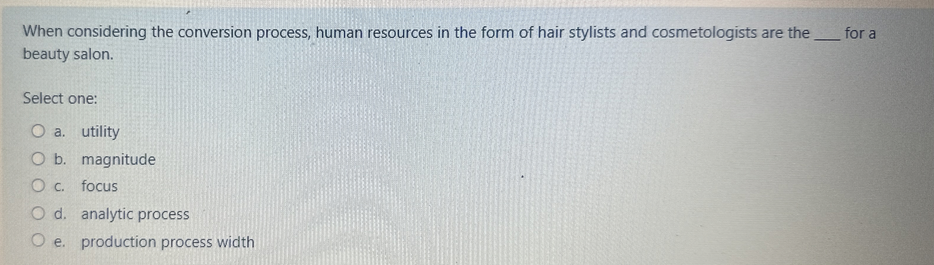  When considering the conversion process, human resources in the form of